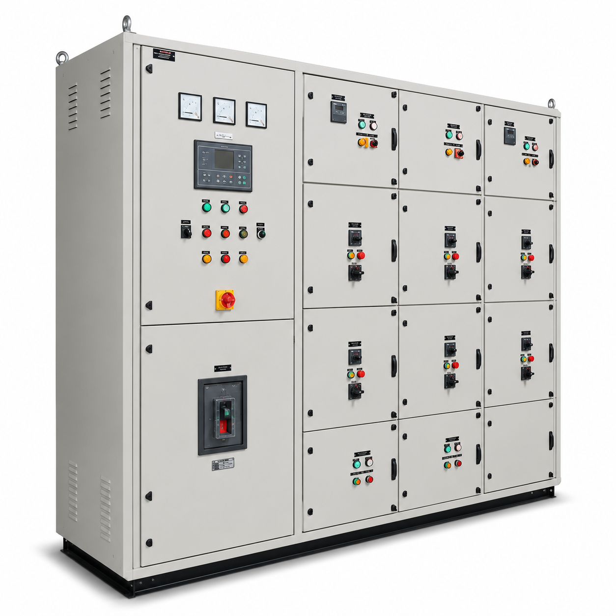 Solid State Automation and Controls MC-PLEX motor control center with HMI, feeder sections, and integrated controls
